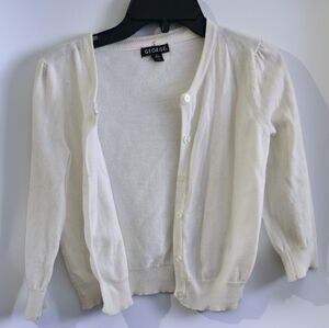 George Cream Girls Button-Up Lightweight Cardigan